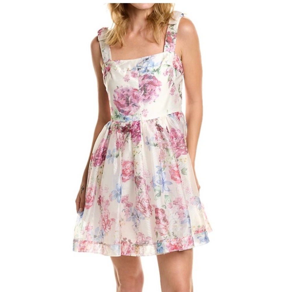 ML MONIQUE LHUILLIER floral mini dress NWT
